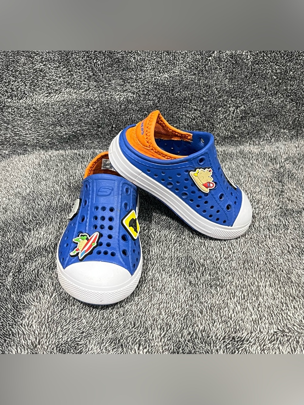 Skechers blue Toddler Boys Foamies molded slip-on shoes size 6